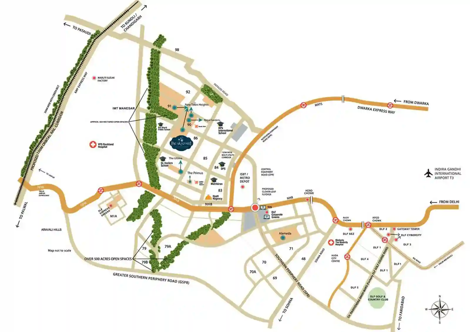 dlf-the-primus-location-map